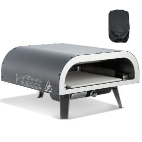 Propane Outdoor Pizza Oven, 12 Inch Gas Pizza Maker, Portable Pizza-Cooker with Thickened Pizza-Stone, Carry Bag