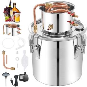 Alcohol Still 13.2Gal/50L, Alcohol Distiller with Circulating Pump, Alcohol Still Copper Tube, Whiskey Distilling Kit with Build-In Thermometer