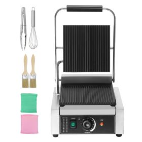 Commercial Panini Grill, 1800W Electric Sandwich Panini Maker, Stainless Steel Sandwich Press Grill