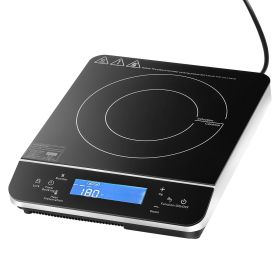 Portable Induction Cooktop, 1800W Electric Induction Burner with 9 Temperature Settings, Countertop Induction Hot Plate with 4H Timer, 24H Reservation