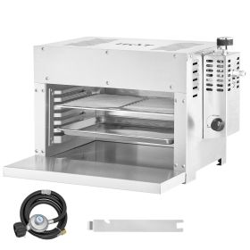 Propane Steak Grill, Portable Infrared Broiler, 1500 Fahrenheit Stainless Steel Barbecue Infrared Grill with 6-Tier Adjustable Rack