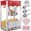 Popcorn Maker, 1615W Popcorn Popper Machine, 16 Oz Kettle Large Capacity Countertop Popcorn Maker with Tempered Glass