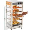 5-Tier Commercial Food Warmer Display, 800W Food Display Warmer with LED Light, Adjustable Shelf and Stainless Steel Frame, 86-185 F Air Heating