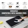 Electric Cooktop, 24 inch 2 Burners Built-in Electric Stove Top, 1800W Ceramic Top Radiant Cooktop with Glass Panel, Touch Control, Timer, Child Lock
