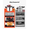 Pressure Cooker, 6.3Qt Pressure Cooker Stainless Steel, Pressures Canner with Steaming Rack, Tempered Glass Lid, Three Pressures Settings for Meat