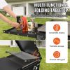 Commercial Griddle on Cart, 36" Heavy Duty Manual Flat Top Griddle, Outdoor Cooking Station with Side Shelves, Steel Propane Gas Griddle