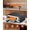 Electric Pizza Oven, 12-inch Countertops Pizza Ovens, 572 Fahrenheit Max Temp, 1450W Indoor Pizzas Maker w/Timing & Temp Control