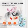 Manual Vegetable Fruit Slicer, 0-0.5"/0-12mm Thickness Adjustable Commercial Slicer Machine, Double Feed Ports
