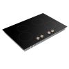 Induction Cooktop, 6600W Electric Countertop Burner, 4 Burner Knob Control Stove, Built-in Induction Cooktop with 12 Temperature Settings