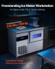 Commercial Ice Maker Machine, 132 lbs/24H Stainless Steel Ice Machine with Worktop, 30 lbs Storage & 70 Cubes/Cycle