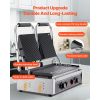 Commercial Panini Grill, 3600W Electric Sandwich Panini Maker, Stainless Steel Double Sandwichs Press Grill with Handle and Temp Control