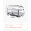 2-Tier Commercial Food Warmer Display, 450W Food Display Warmer with Light, Detachable Shelves and Double-Sided Door Design, 85-185 F Air Heating