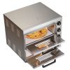 Commercial Pizza Oven Countertop, 16-Inch Double Deck Layers, Stainless Steel Electric Pizza Oven with Stone and Handle