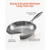 Tri-Ply Stainless Steel Frying Pan, 3 Pcs Set (8, 10, 12 in), Cooking Skillet with Heat-Resistant Handle, Chef's Kitchen Cookware, Oven, Gas, Electric