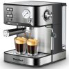 PlumChef Espresso Machine 20 Bar Professional Compact Household Coffee Espresso Maker with Milk Frother Steam Wand Pressure Gauge 54oz Water Tank Low