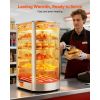 5-Tier Commercial Food Warmer Display, 800W Food Display Warmer with LED Light, Adjustable Shelf and Stainless Steel Frame, 86-185 F Air Heating