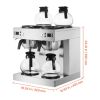 Commercial Drip Coffee Maker, 24 Cups Coffee-Maker Machine with 4 Glass Carafes and 4 Decanter Warmer Plates, Stainless Steel Dual-Head Coffee Brewer