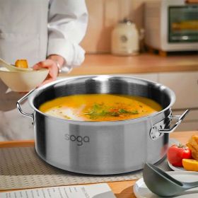 SOGA 23L Top-Grade Thick Stainless Steel Stock Pot 18/10 â€“ Heavy-Duty Cooking Pot for Soup, Stew, Boiling, and Catering