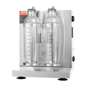 VEVOR Milkshake Maker Machine, 120W Commercial Milk Tea Shaker Machine, Double Head Milk Shake Mixer Machine, 0-180s Adjustable Milkshake Blender