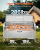 60W Rotisserie Grill with Hooded Cover, 56 Inch Pig Lamb Goat Rotisserie Grill Roaster, 286Lbs Capacity