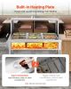 VEVOR 9-Pan Commercial Food Warmer, 9 x 1/3 Pans Electric Steam Table, 1500W Professional Buffet Catering Food Warmer with Shield Undershelf Wheels