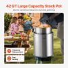 VEVOR Stainless Steel Stockpot, 42 Quart Large Cooking Pots, Cookware Sauce Pot with Strainer, Lid, and Handle, Heavy Duty Commercial Grade Stock Pot