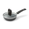 (4 pack)Easy Care Nonstick Cookware, Covered One Egg Wonder Fry Pan, 4.5 inch, Black