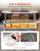 VEVOR Commercial Food Warmer, 5 Pans + 2 Pots Electric Steam Table, 1800W Professional Buffet Catering Food Warmer with Shield Undershelf Wheels