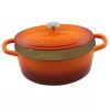 Orange Red Sunbust 7-Quart Enameled Cast Iron Dutch Oven with Lid