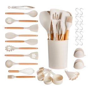34 PCS Kitchen Cooking Utensils Set Silicone Spatula Spoon Tools Heat Resistant