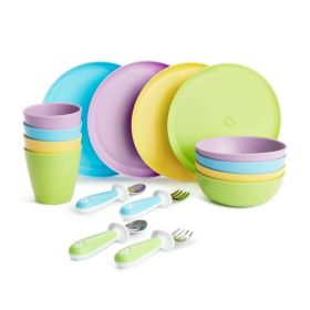 16-Piece Toddler Dining Set â€“ Plates, Bowls, Cups & Utensils, Multi-Color, BPA-Free, Ergonomic Design