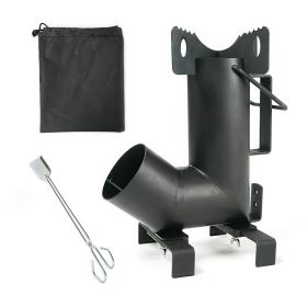 HAWOK Wood Burning Rocket Stove, Camping Rocket Stove with Fireplace Tongs & Storage Bag, Ideal for Outdoor Camping, Picnic, BBQ, Hunting, Fishing