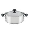 SureSteel 4 Quart Brushed Stainless Steel Dutch Oven / Stockpot with Glass Lid, Induction Compatible, Dishwasher Safe, Metal Utensil Safe