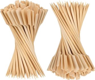 Bamboo Skewers, 200 PCS, 10 Inch, Premium Quality Craft, Paddle Design, Perfect for Cocktail Toothpicks, Kebabs, Grills, BBQ, Sandwiches, Fruits