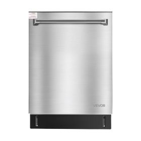 VEVOR 24 Inch Built-In Dishwasher, Stainless Steel Tub, 14 Place Settings and 8 Washing Programs