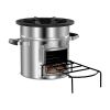 VEVOR Camping Rocket Stove, Wood Burning Portable Rocket Stove with Carrying Bag for Backpacking, Stainless Steel, Single Door, Burn Wood