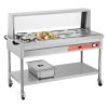 VEVOR Commercial Food Warmer, 5 Pans + 2 Pots Electric Steam Table, 1800W Professional Buffet Catering Food Warmer with Shield Undershelf Wheels