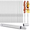 Metal Skewers for Grilling, 50 Pack 14.8" Kabob Skewers, Flat BBQ Barbecue Skewer