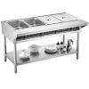 4-Pan Commercial Food Warmer Steam Table with Independent Temperature Control
