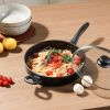 4-Quart Non-Stick Jumbo Cooker with Glass Lid, Black