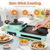 3 in 1 Electric Hot Pot with Grill 1600W Smokeless Non-Stick Korean BBQ Grill Shabu Shabu Hot Pot Combo with Independent Temperature Control for 3-5 P