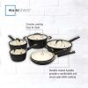 Striped 10 Pcs Nonstick Ceramic Cookware Set Black