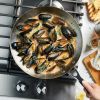 Stainless Steel 12 Inch Induction Frying Pan Metal Utensil and Dishwasher Safe, Brushed Stainless Steel