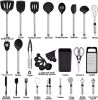 Kitchen Utensil Set-Silicone Cooking Utensils-33 Kitchen Gadgets Spoons for Nonstick Cookware-Silicone and Stainless Steel Spatula Set-Best Kitchen To