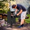 Outdoor Smoker with Double Doors, 2 Detachable Grill Netting Smoking Racks, Charcoal Pan & Water Pan, 4 Air Vents, Thermometer