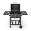 Outdoor BBQ Charcoal Grill with Bottom Storage Shelf