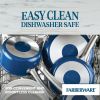 Vibrance 2.75 Quart Ceramic Nonstick Saute Pan with Lid, Dishwasher Safe and Oven Safe to 500°F, Blue