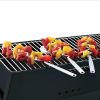 ZIG ZAG Skewers – Set of 4 – Brushed Stainless Steel 15' Kabob Brochettes for Barbecue and Oven, Reusable Flat Branch Style