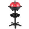 Red 1200W Electric BBQ Grill with Double-Zone Cooking, 2-in-1 Freestanding & Countertop Grill for 6-10 People