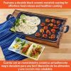 17"x10"Ceramic Double Burner Griddle Black: Stovetop Griddle, Aluminum, Hand Wash, Electric & Gas Compatible